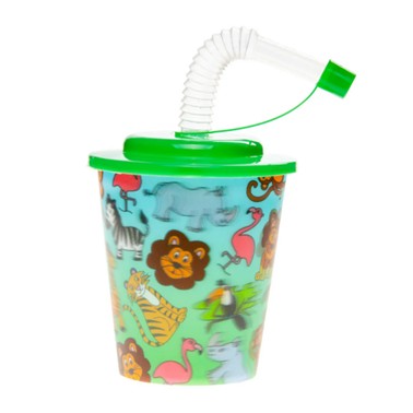 Animal Jungle cup and straw