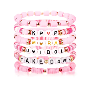 Kpop pink beaded bracelet