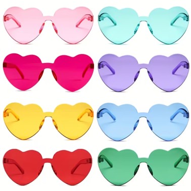 Kpop style heart shaped coloured sunglasses